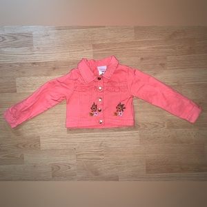 Little Lass Embroidered Flowers Girls Jacket